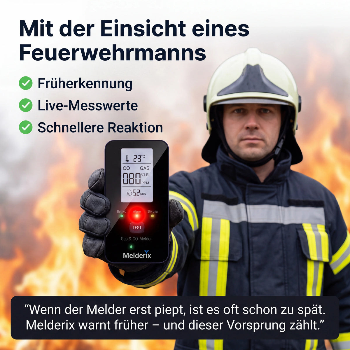 Melderix 4-i-1 CO-detektor för familj & husdjur